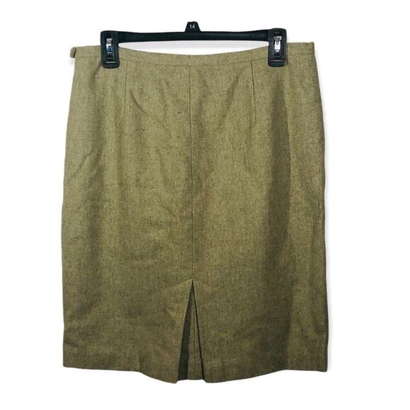 RRL Ralph Lauren Vintage Wool Green Embroidered Knee-Length Skirt 10 - Picture 13 of 16